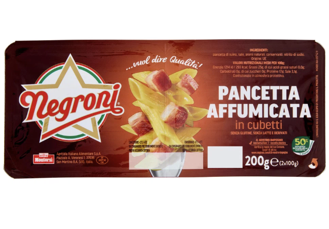 Pancetta a cubetti affumicata
